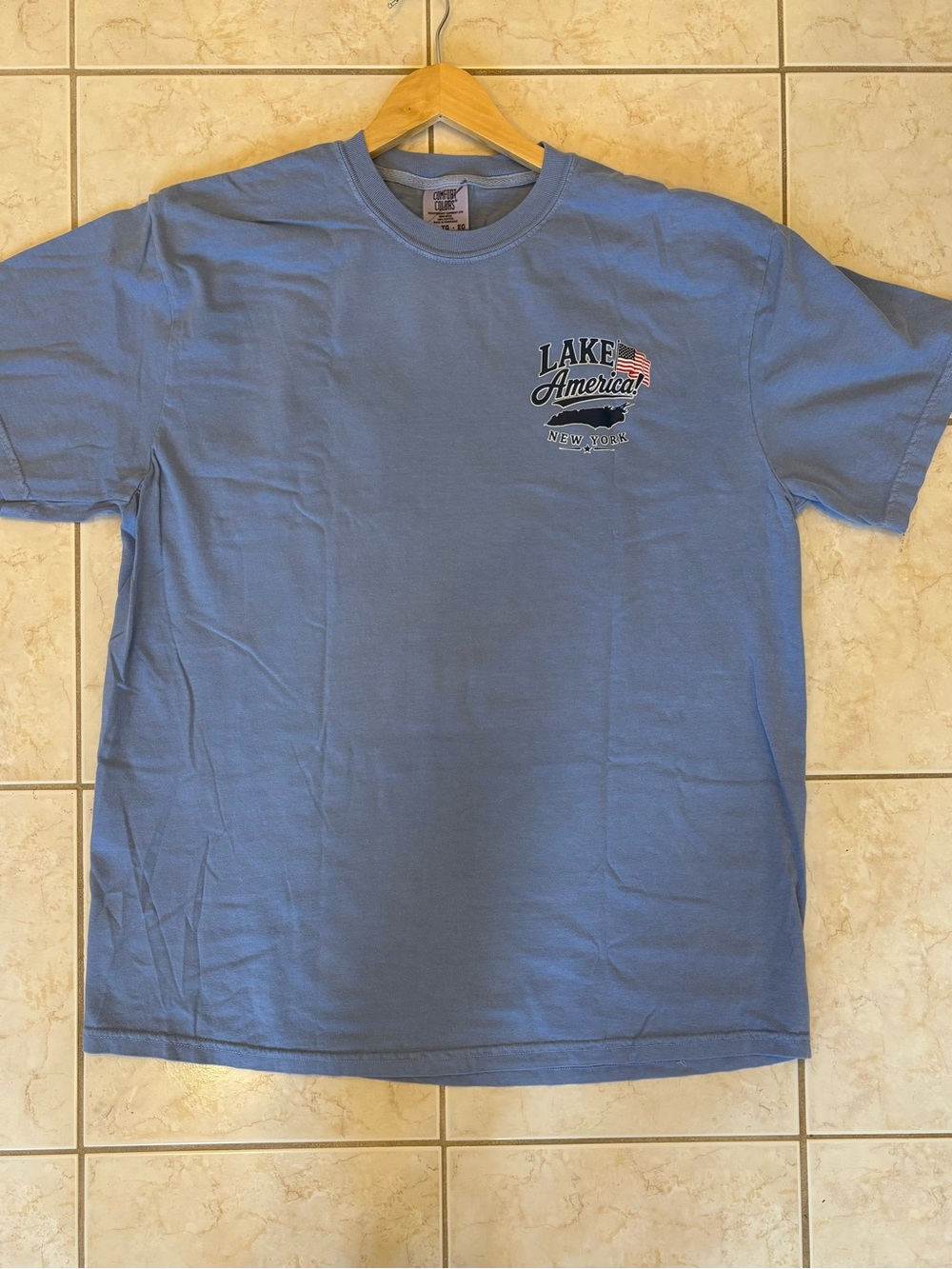 Comfort Colors Light Blue Lake America Short Sleeve Tee
